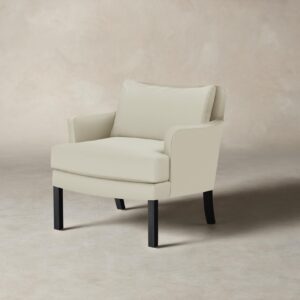 The Kaye Chair - Pebbled Leather Swan