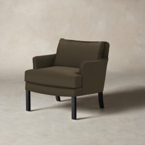 The Kaye Chair - Pebbled Leather Truffle
