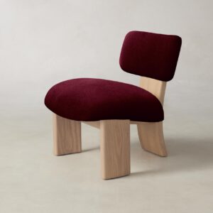 The Kenmare Chair - Mohair Crimson