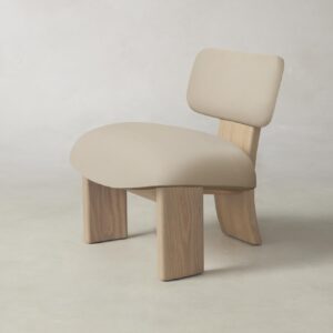 The Kenmare Chair - Pebbled Leather Stone