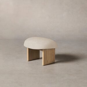 The Kenmare Ottoman - Heritage Belgian Linen Husk