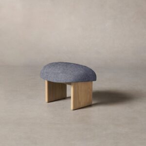 The Kenmare Ottoman - Heritage Belgian Linen Lake