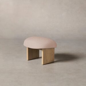 The Kenmare Ottoman - Heritage Belgian Linen Petal