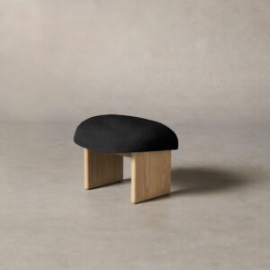 The Kenmare Ottoman - Italian Brushed Wool Pepper