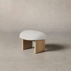 The Kenmare Ottoman - Italian Brushed Wool Vanilla