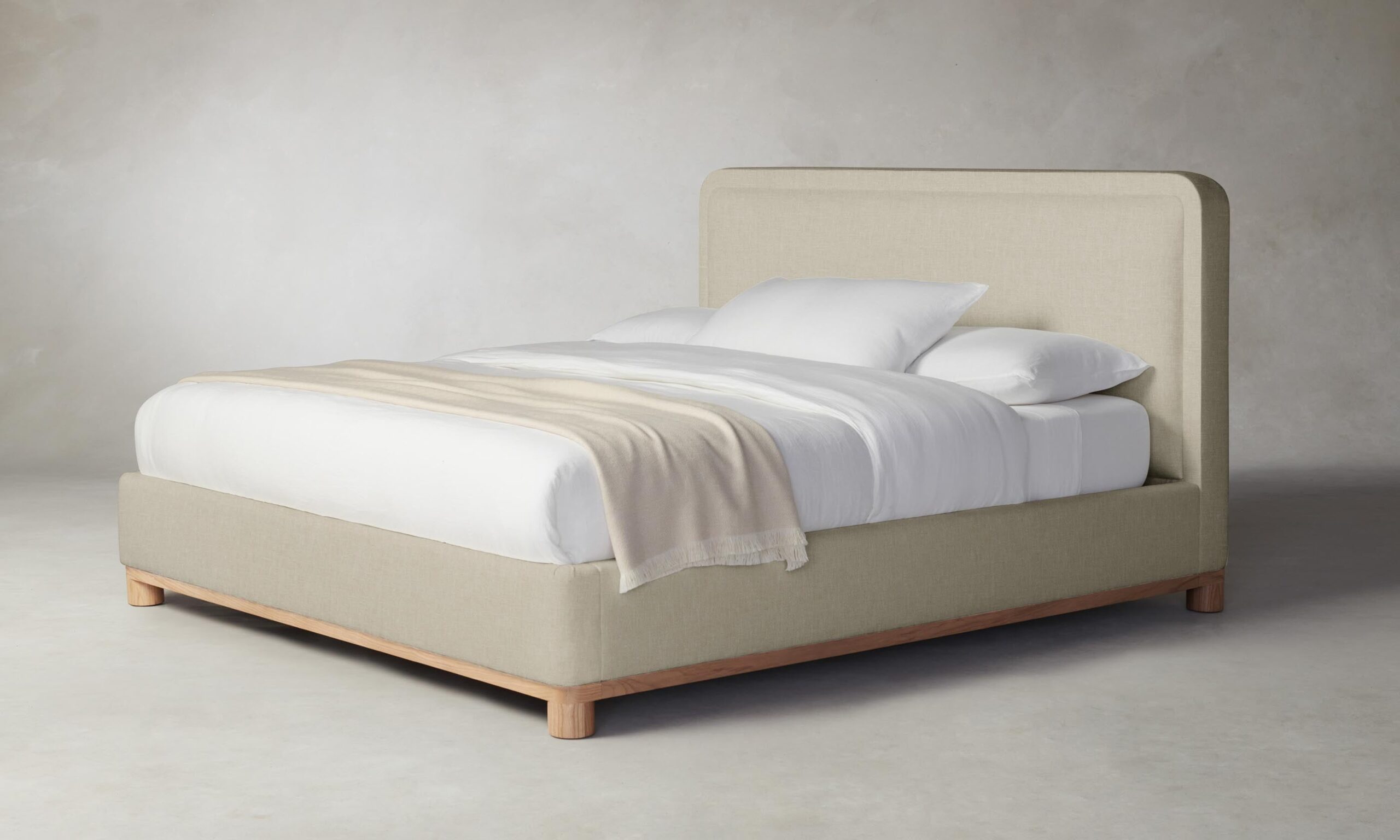 The Kent Bed - Heritage Belgian Linen Alder