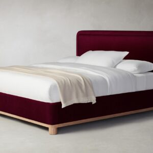 The Kent Bed - Mohair Crimson