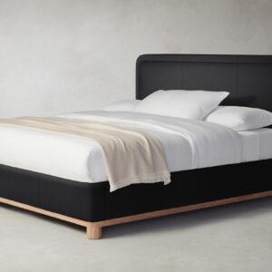 The Kent Bed - Pebbled Leather Ink