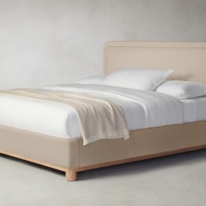 The Kent Bed - Pebbled Leather Stone