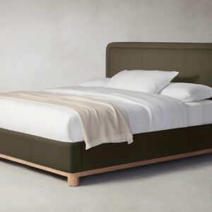 The Kent Bed - Pebbled Leather Truffle