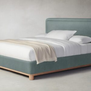 The Kent Bed - Performance Velvet Seafoam