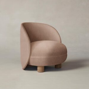 laight-chair_performance-velvet-dusty-rose_pecan2.0.jpg The Laight Chair - Performance Velvet Dusty Rose