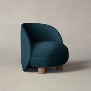 laight-chair_performance-velvet-lagoon_pecan2.0.jpg The Laight Chair - Performance Velvet Lagoon