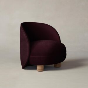 laight-chair_performance-velvet-merlot_pecan2.0.jpg The Laight Chair - Performance Velvet Merlot