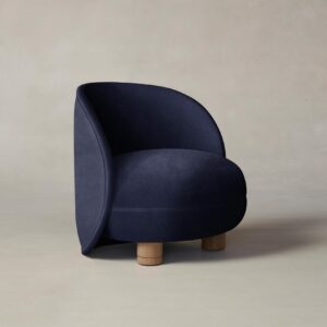 laight-chair_performance-velvet-midnight_pecan2.0.jpg The Laight Chair - Performance Velvet Midnight