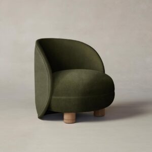 laight-chair_performance-velvet-olive_pecan2.0.jpg The Laight Chair - Performance Velvet Olive