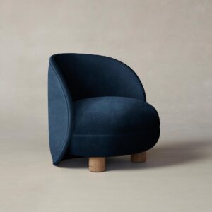 laight-chair_performance-velvet-sapphire_pecan2.0.jpg The Laight Chair - Performance Velvet Sapphire