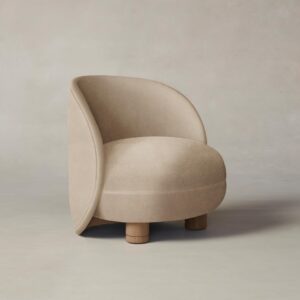 laight-chair_performance-velvet-taupe_pecan2.0.jpg The Laight Chair - Performance Velvet Taupe