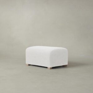 The Lenox Ottoman - Heritage Belgian Linen Egret