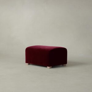 The Lenox Ottoman - Mohair Crimson