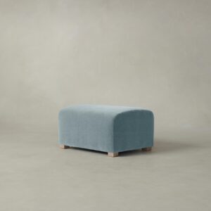 The Lenox Ottoman - Mohair Slate Blue