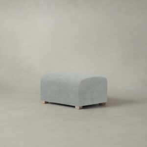 The Lenox Ottoman - Performance Mélange Weave Seaglass