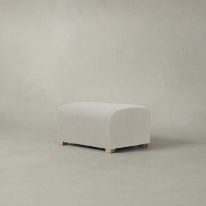 The Lenox Ottoman - Performance Textured Linen Flax