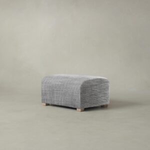 The Lenox Ottoman - Performance Textured Tweed Alpine