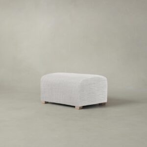 The Lenox Ottoman - Performance Textured Tweed Snow