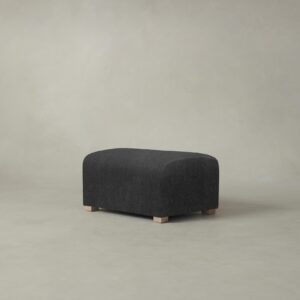 The Lenox Ottoman - Performance Tweed Char
