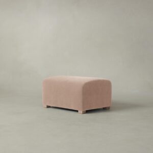 The Lenox Ottoman - Performance Velvet Dusty Rose