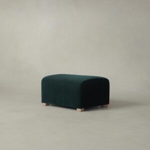 The Lenox Ottoman - Performance Velvet Emerald