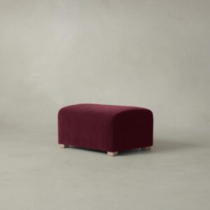 The Lenox Ottoman - Performance Velvet Merlot
