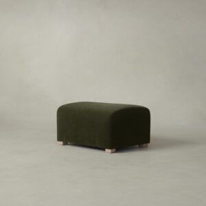 The Lenox Ottoman - Performance Velvet Olive