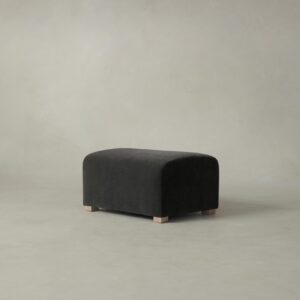 The Lenox Ottoman - Performance Velvet Slate