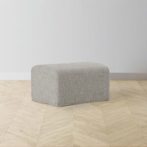 The Leonard Ottoman - Heritage Belgian Linen Agate