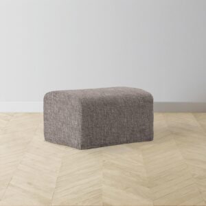 The Leonard Ottoman - Heritage Belgian Linen Carob