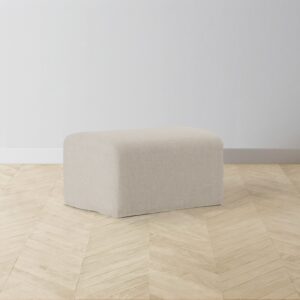 The Leonard Ottoman - Heritage Belgian Linen Summit