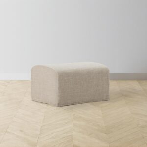 The Leonard Ottoman - Performance Woven Chenille Desert