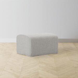 The Leonard Ottoman - Performance Woven Chenille Steel