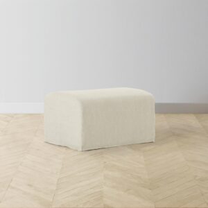 The Leonard Ottoman - Performance Linen Weave Prairie