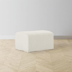 The Leonard Ottoman - Performance Linen Weave Flour