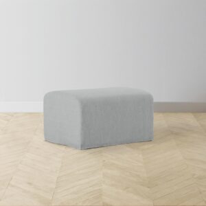 The Leonard Ottoman - Performance Linen Weave Cloud