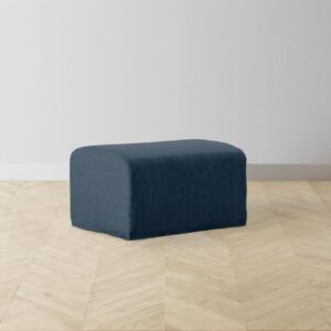 The Leonard Ottoman - Performance Linen Weave Bay