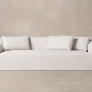 The Leonard Sofa - Heritage Belgian Linen Egret