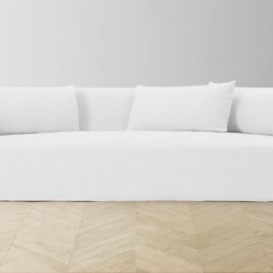 The Leonard Sofa - Performance Linen Weave Pure White