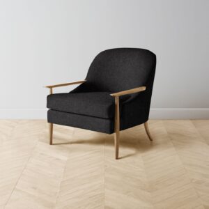 The Leroy Chair - Italian Brushed Wool Pepper
