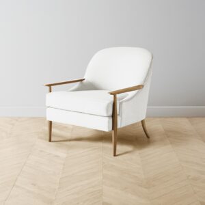 The Leroy Chair - Performance Linen Weave Pure White