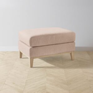 The Ludlow Ottoman - Heritage Belgian Linen Petal