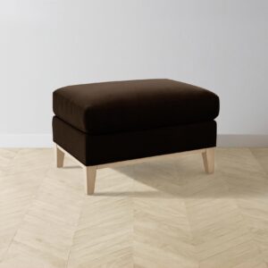 The Ludlow Ottoman - Mohair Chocolate